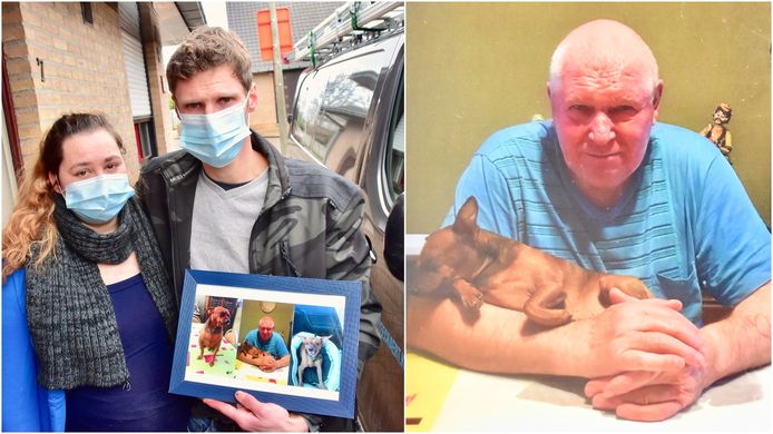 Kjell Beeckaert - hier met zijn vriendin - moest afscheid nemen van zijn vader Marcel, die verdronk toen hij zijn hondje Plukkie wilde redden uit de regenput.