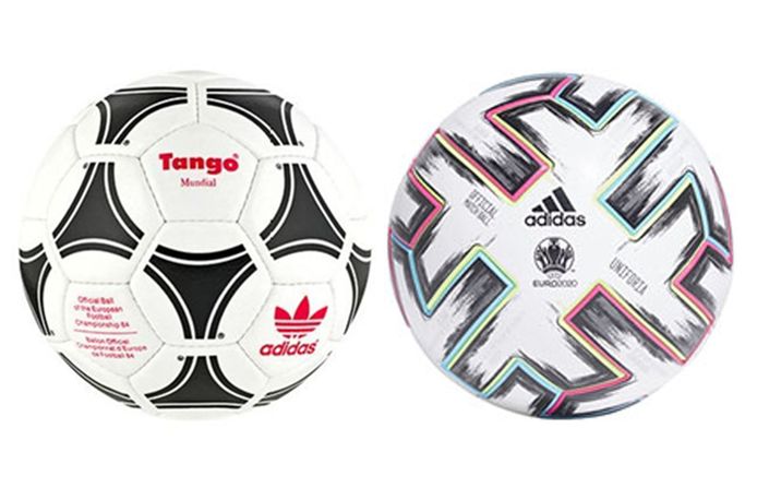 sticker ontrouw Fascineren Van de Tango Mundial tot de Uniforia: de tien EK-ballen door de jaren heen  | EK Voetbal | hln.be