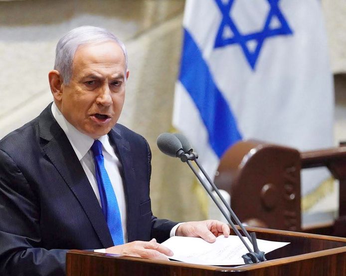 Uittredend en toekomstig Israëlisch premier Benjamin Netanyahu.