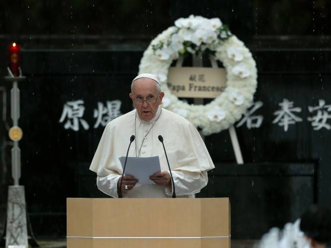 Paus roept in Japan op tot kernwapenvrije wereld