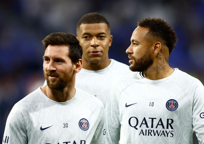 Messi, Mbappé en Neymar bij PSG.