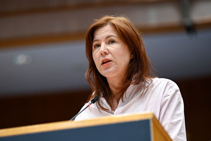 Sara Matthieu van Groen in het Europees Parlement