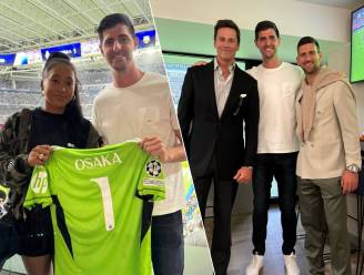 “Met de GOAT’s”: Courtois tijdens Clásico op de foto met mede-sportsterren Brady, Djokovic en Osaka