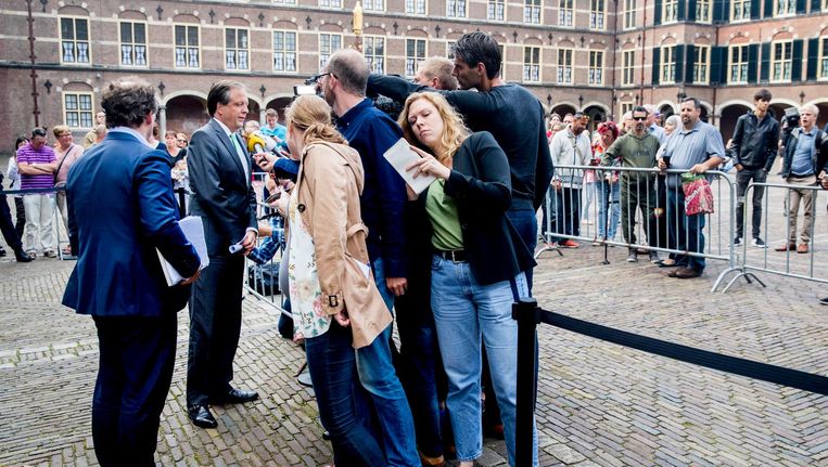 D66-leider Alexander Pechtold op het Binnenhof. Beeld anp