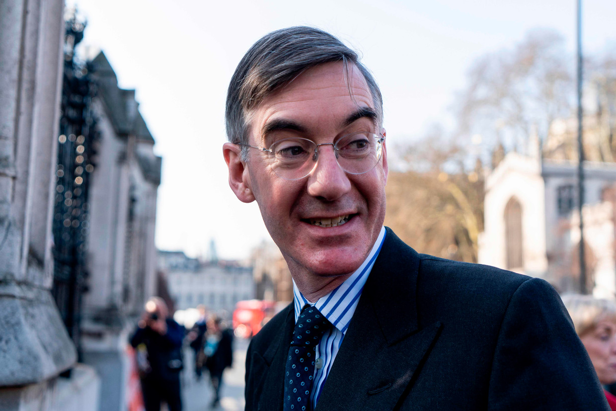 Hardline-brexiteer Jacob Rees-Mogg.  Beeld AFP