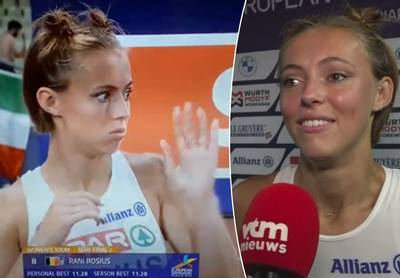 Belgische sprintster Rani Rosius schrikt zich rot door wesp: 