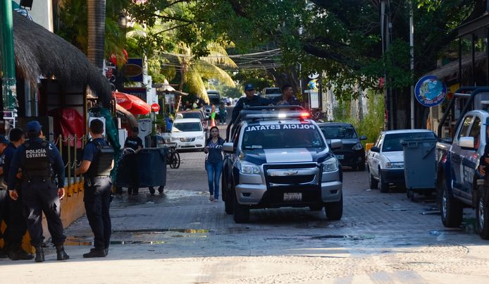 Foto ter illustratie. Politie in Playa del Carmen.