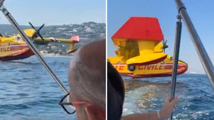 Dinsdag ontsnapte deze familie nog maar net aan een botsing met een blusvliegtuig bij Saint-Tropez. Er wordt gewaarschuwd om niet in de 'tankzone' te varen maar zij waren er per ongeluk. Er zijn nog steeds elf blusvliegtuigen druk bezig met het doven van de natuurbranden. Binnen twee dagen is al 7000 hectare verbrand en vielen er twee doden en 29 gewonden.