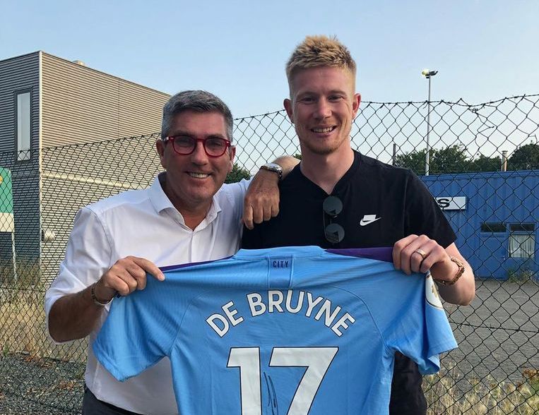 Patrick De Koster en Kevin De Bruyne in 2019. Beeld DR