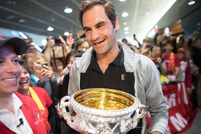 Federer eerder dit jaar als een held ontvangen in Zwitserland na zijn winst op de Australian Open.