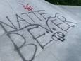 Graffiti op het nieuwe skatepark in Zaltbommel.