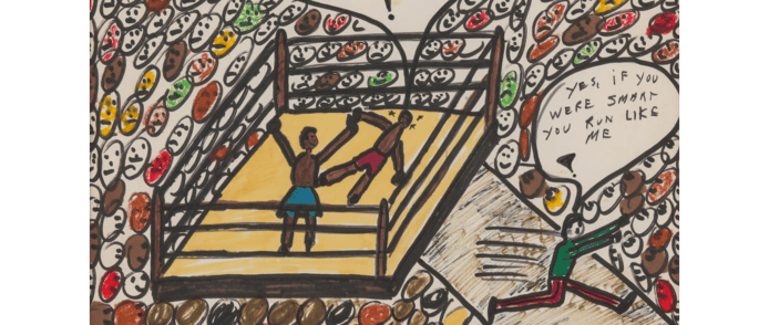 Het werk ‘Sting Like a Bee’ van Muhammad Ali, dat komende week wordt geveild in New York.