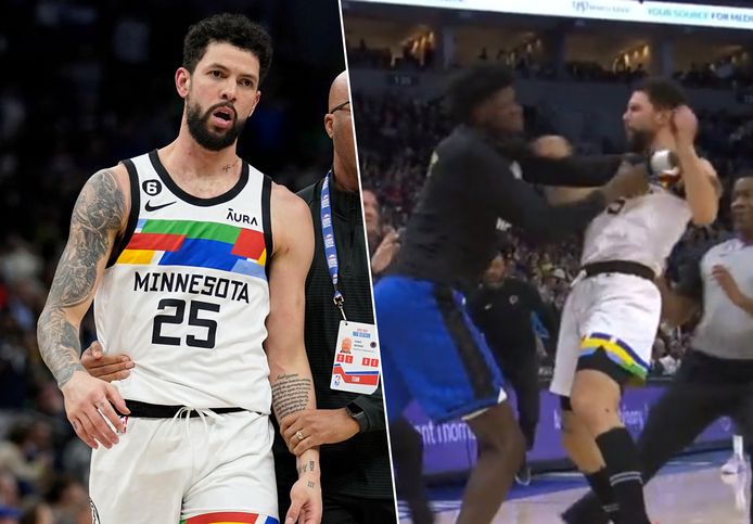 Links: Austin Rivers.
Rechts: Rivers kreeg het aan de stok met Mo Bamba.