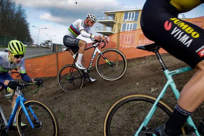 Mathieu van der Poel in actie.