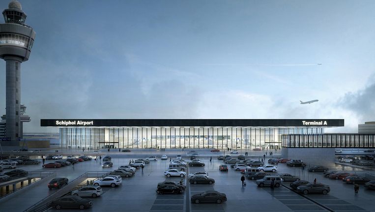De nieuwe terminal die in 2023 af moet zijn. Beeld Kaan Architecten