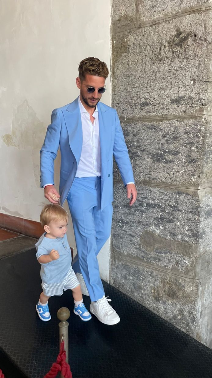 Dries Mertens with his son Ciro.