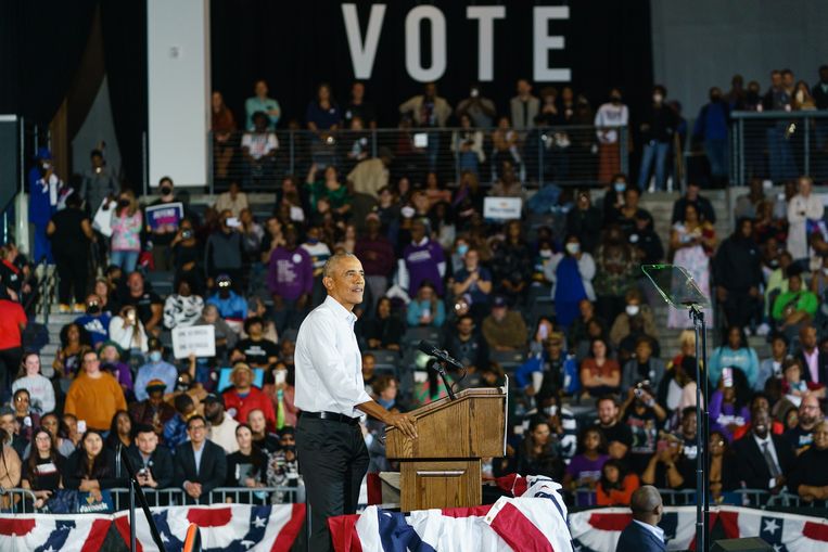 L'ex presidente Barack Obama ha fatto una campagna per i Democratici in Georgia alla fine di ottobre.  foto AFP