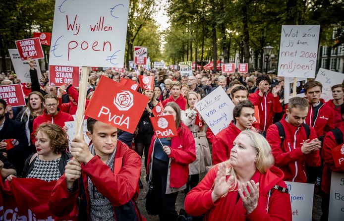 De protestmars in Den Haag.