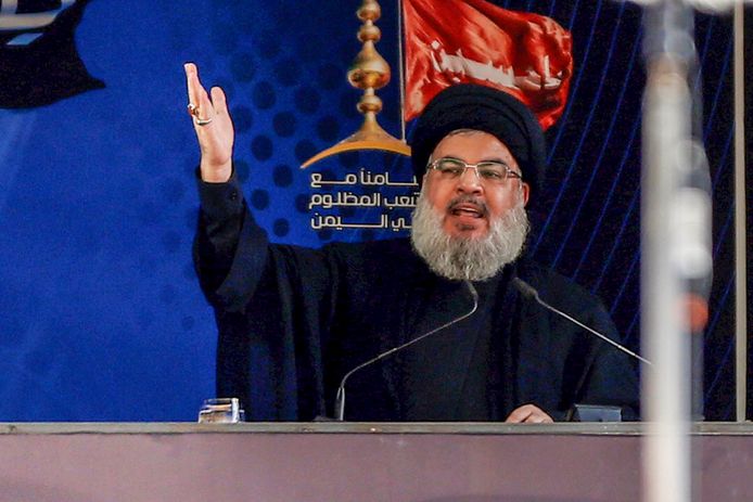 Hassan Nasrallah, leider van Hezbollah dat vanuit Libanon opereert.