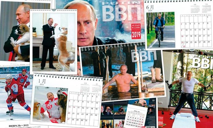 In Japan een populair eindejaarscadeau:  een kalender met foto’s van de Russische president Vladimir Poetin