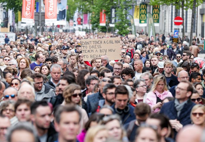 De stille mars in Antwerpen op 12 mei 2019.