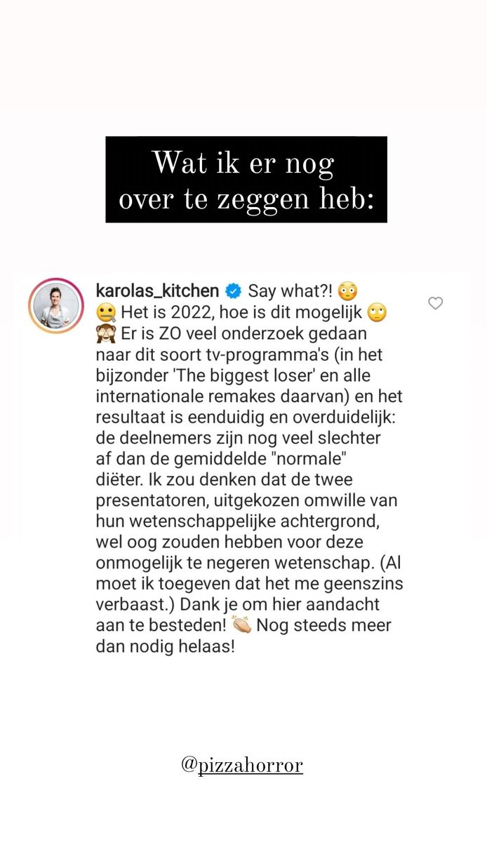 Karolien Olaerts van Karola’s Kitchen: Reacties op 'Da's dikke liefde'