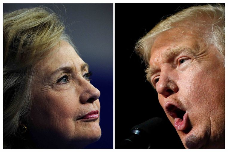 Donald Trump en Hillary Clinton gaan vanavond voor het eerst met elkaar in debat. Beeld REUTERS