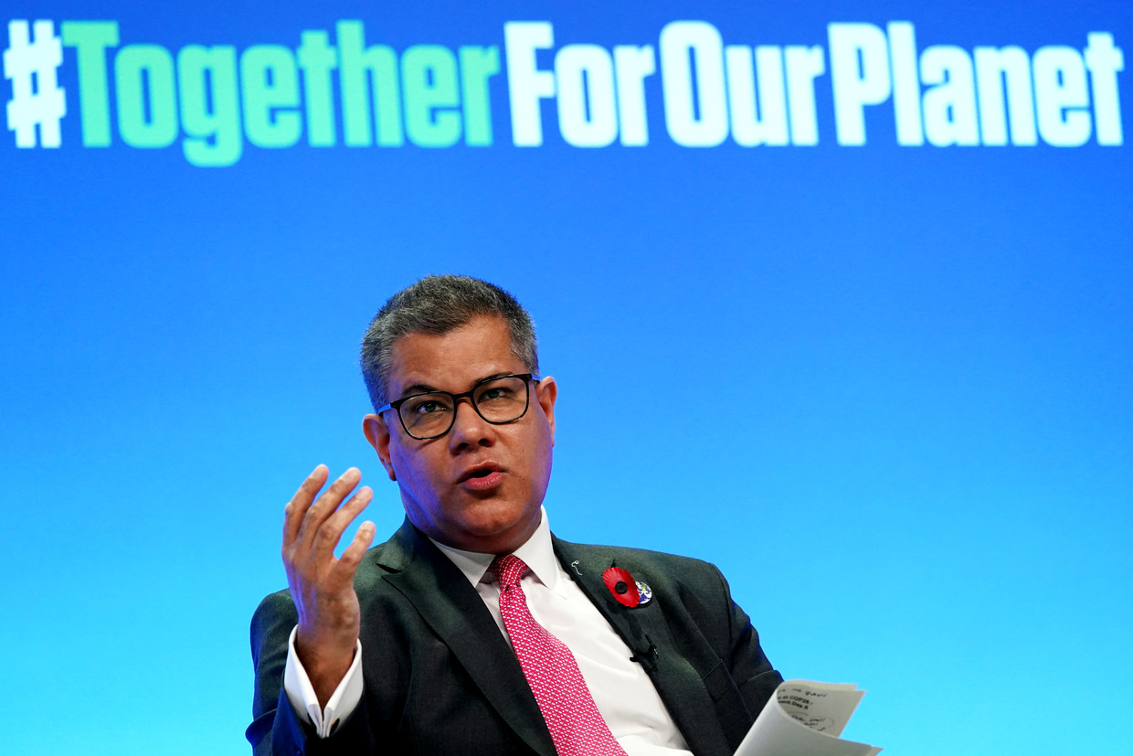 De Britse voorzitter van de klimaattop, Alok Sharma. Beeld Getty Images