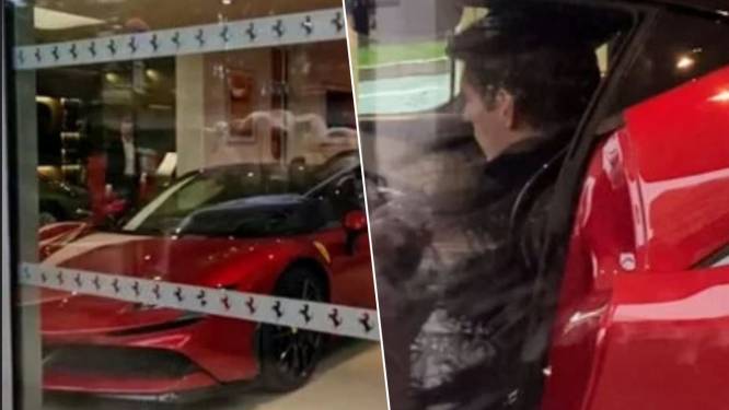 Max Verstappen aperçu au volant d'une Ferrari dans un showroom à Monaco