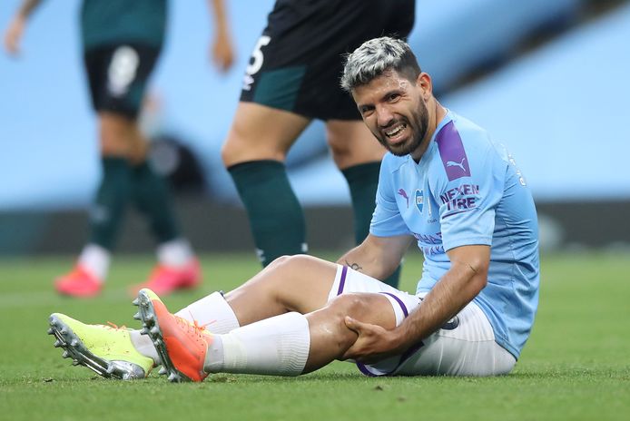 Sergio Agüero tijdens zijn laatste wedstrijd, in juni tegen Burnley.