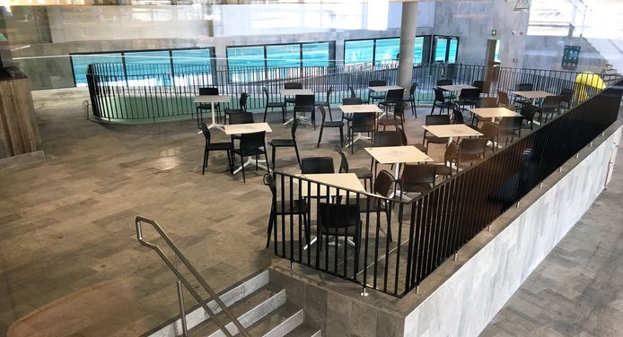 Het terras in het subtropisch deel.