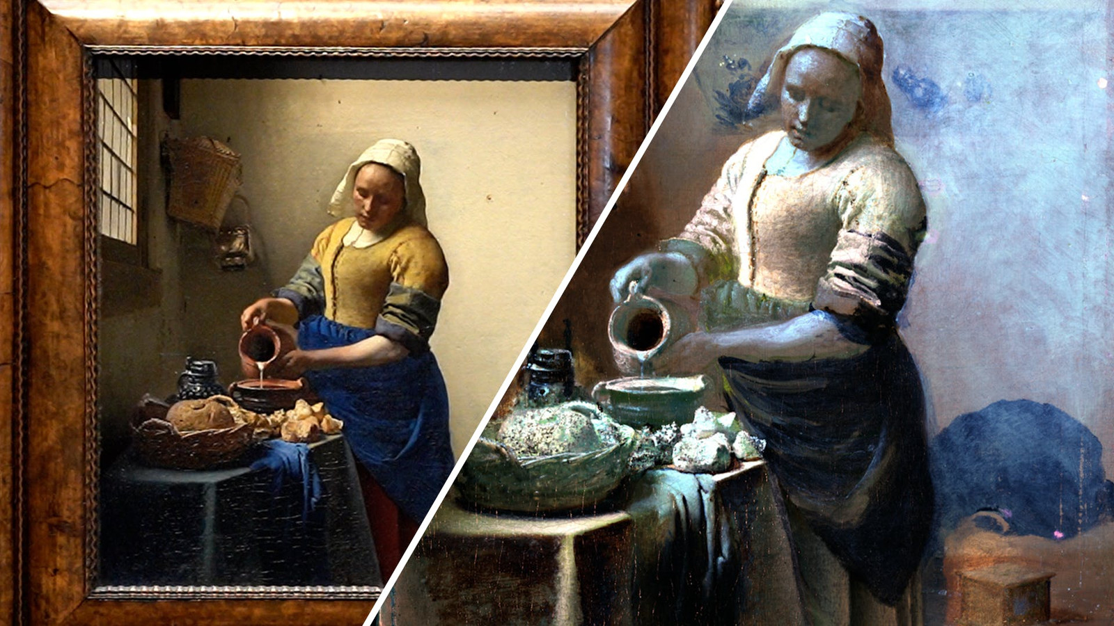 Nieuw onderzoek toont aan Vermeer schilderde Melkmeisje over Foto