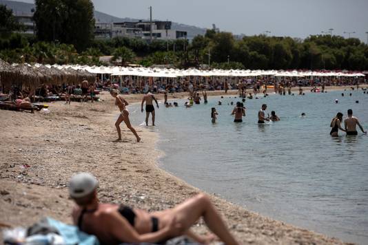 La plage d’Alimos, au sud d’Athènes.