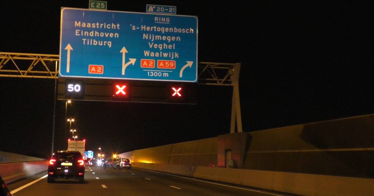 Twee ongevallen op de A2 richting Den Bosch.