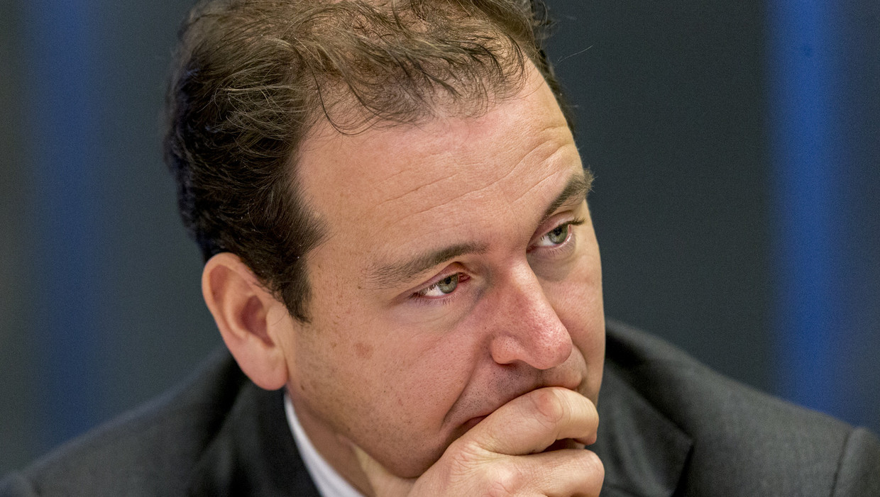 Lodewijk Asscher Minister van Sociale Zaken en Werkgelegenheid tijdens een algemeen overleg in de Tweede Kamer over de preventie van radicalisering. Beeld anp