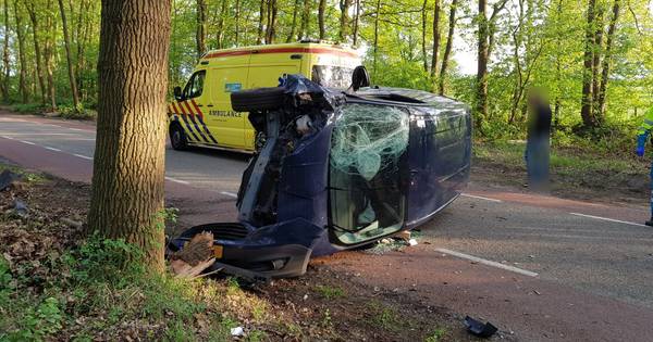 Auto belandt op kant na ontwijken overstekende vos in Overasselt