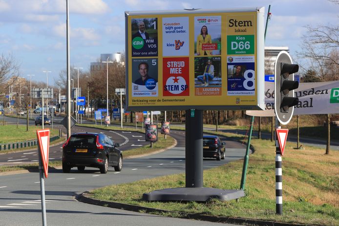 Een verkiezingsbord in Leusden.