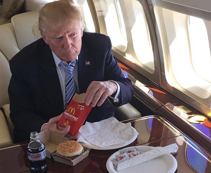 Donald Trump is een goede klant bij McDonald's.