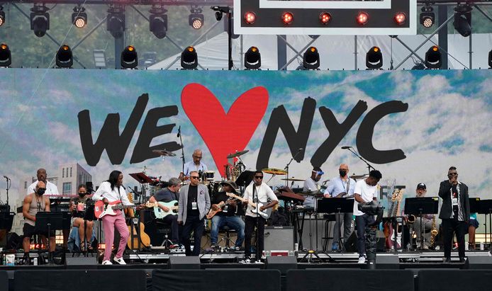 Earth, Wind and Fire doen een soundcheck voor hun optreden tijdens ‘Homecoming Week’.