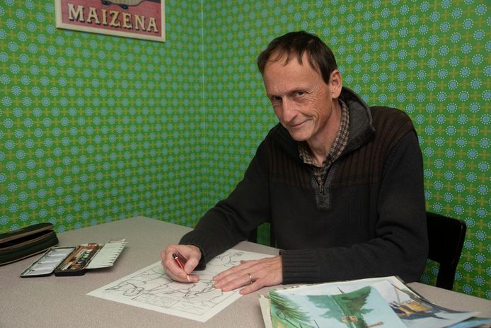 De tekeningen van Mark Musschoot zijn te bewonderen op de nieuwe jaarkalender van Melle.