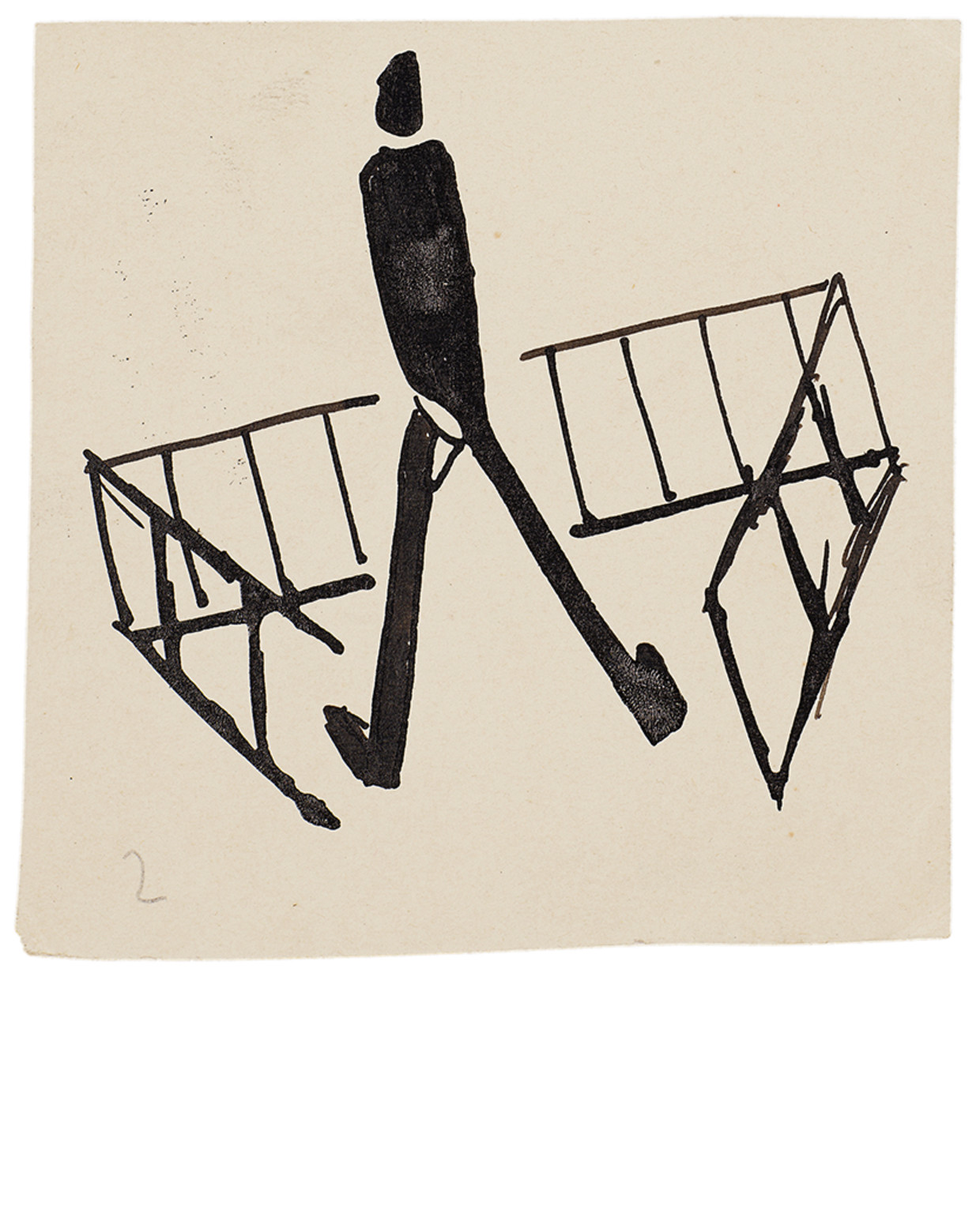 Uit het boek 'Franz Kafka. De tekeningen'.
 Beeld 