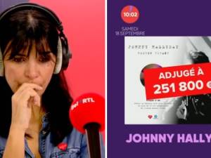 Un Disque d'Or de Johnny adjugé pour une somme record, les animateurs de RTL en larmes sur le plateau