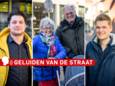Stef, Ine, Pieter en Mart op straat in Oldenzaal