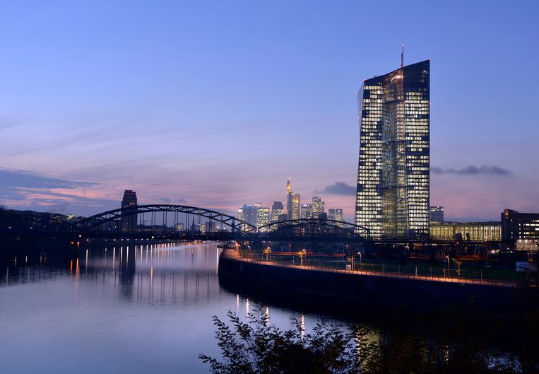Het ECB-kantoor in Frankfurt. Beeld ullstein bild via Getty Images