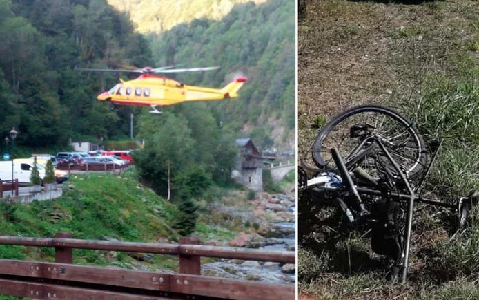 Reddingswerkers ontdekten vanuit een helikopter de lichamen van een echtpaar in de bergen (links). Nabij Lecce in het zuiden van Italië werd een wielertoerist doodgereden (rechts).