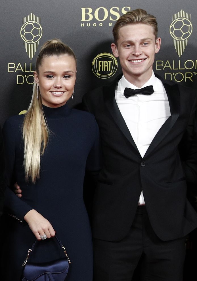 Frenkie de Jong en partner Mikky Kiemeney.