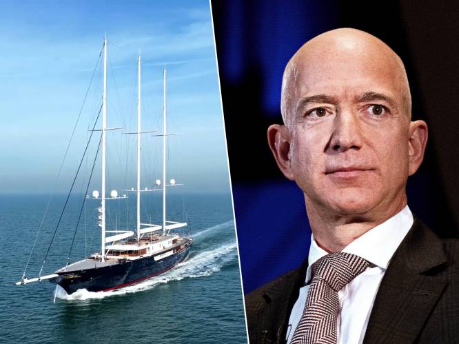 Indrukwekkende beelden tonen eerste proefvaart op Noordzee van superjacht Jeff Bezos, dat naar schatting 470 miljoen euro kost