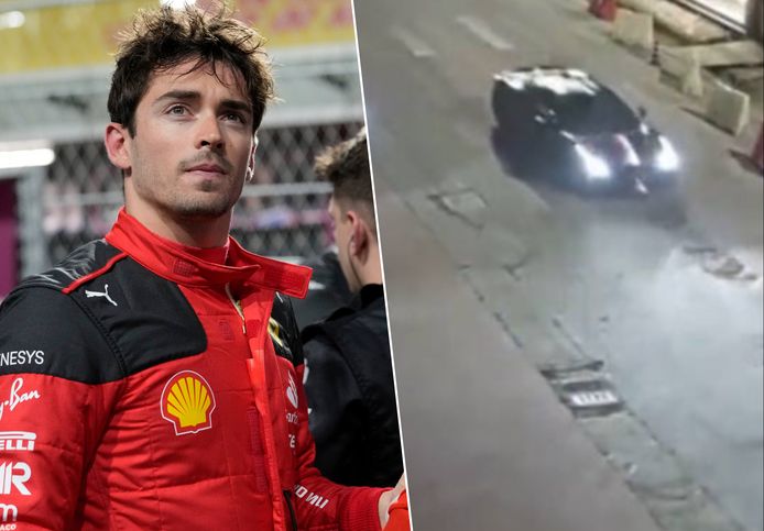 Links: Charles Leclerc.
Rechts: De politie gaf beelden vrij van de achtervolging die Leclerc zelf inzette.