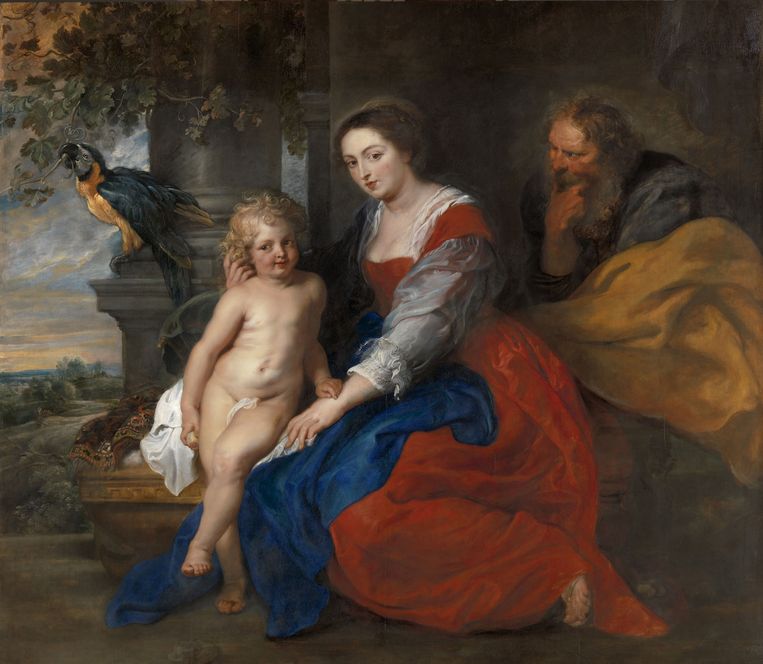 'De Heilige familie met papegaai' van Peter Paul Rubens (1577-1640) is het kroonstuk van de expo. Beeld Rik Klein Gotink / KMSKA