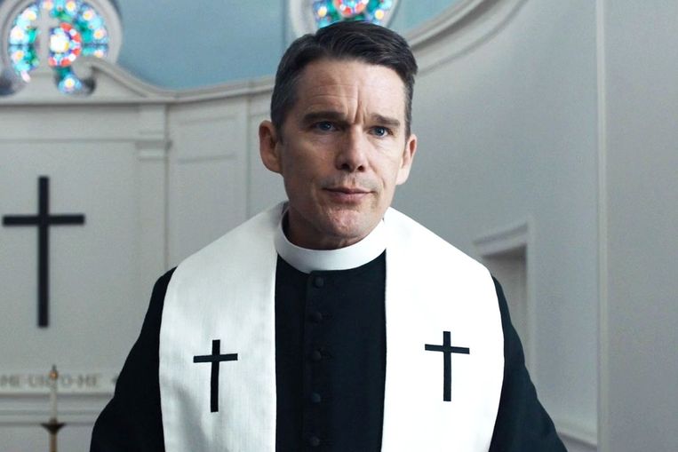 Ethan Hawke in 'First Reformed'. Beeld rv